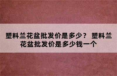 塑料兰花盆批发价是多少？ 塑料兰花盆批发价是多少钱一个